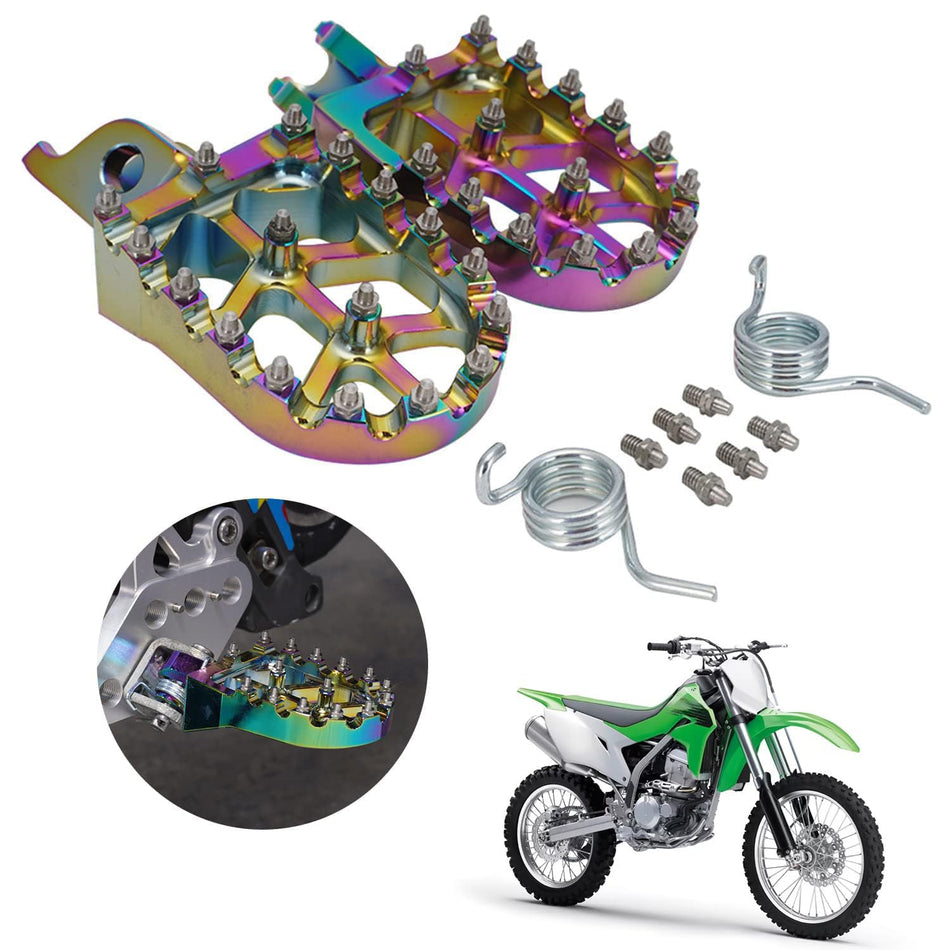   AnXin CNC Dirt Bike Foot Pegs for KX250F, KX450F, KX250, KX450, KLX450R 2006-2024