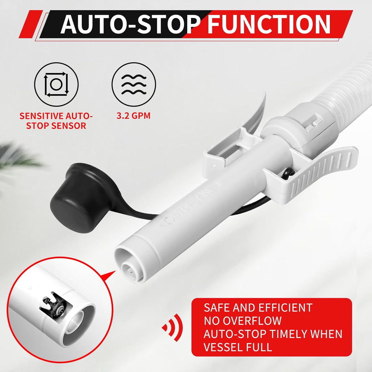   Automatic Fuel Transfer Pump with Auto-Stop and 51'' Extra Long Hose