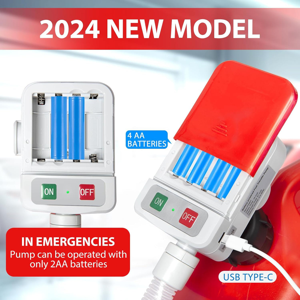   Automatic Fuel Transfer Pump with Auto-Stop and 51'' Extra Long Hose