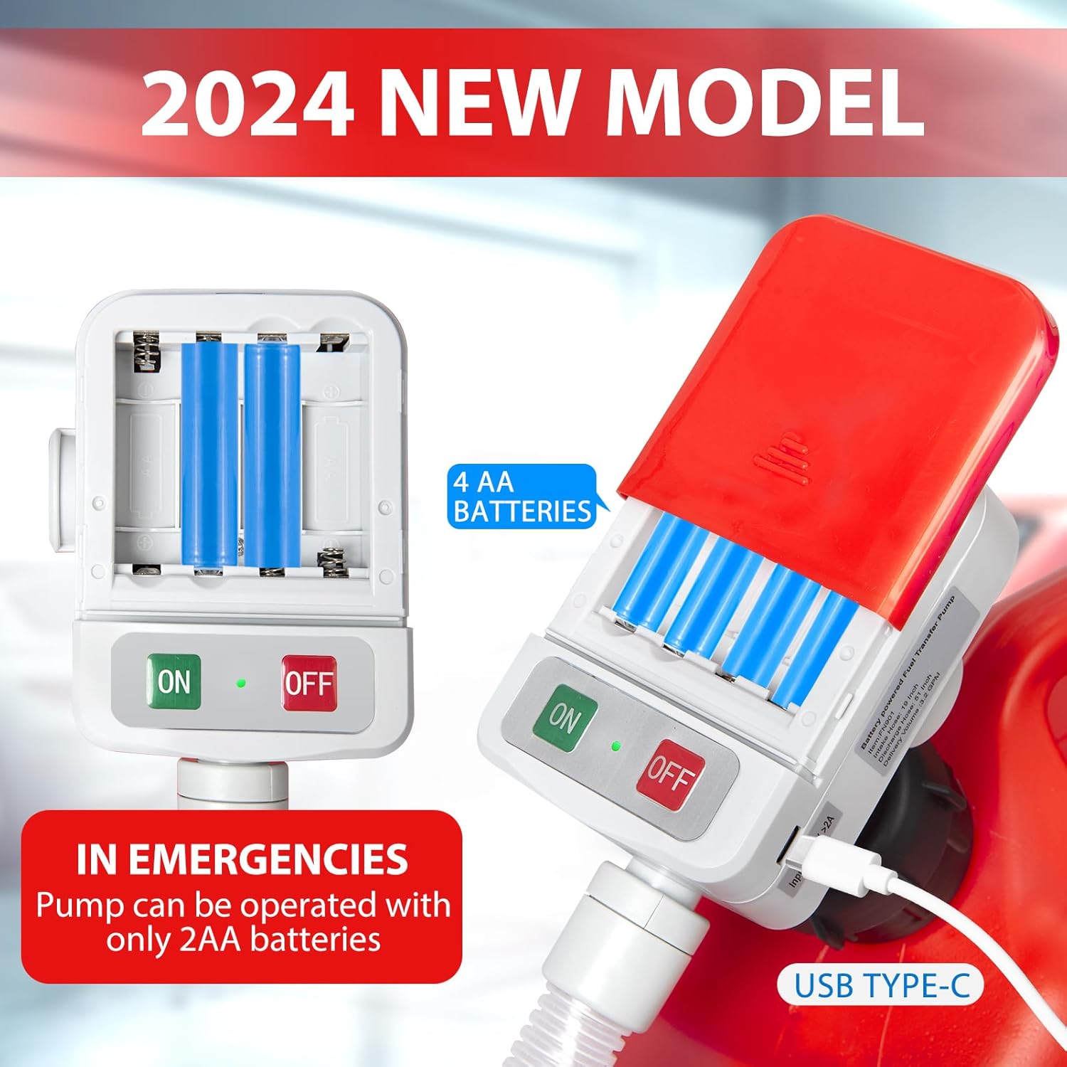   Automatic Fuel Transfer Pump with Auto-Stop and 51'' Extra Long Hose
