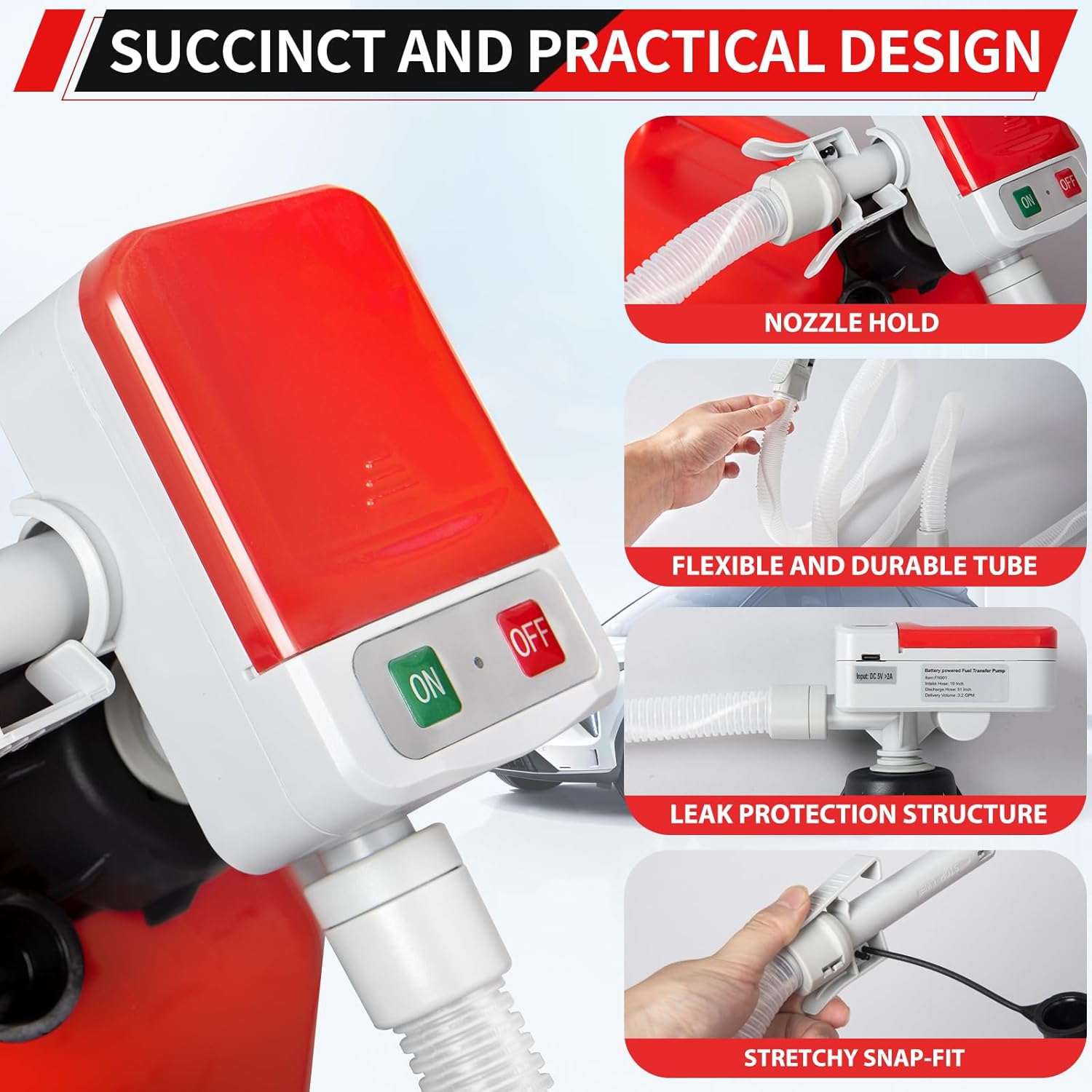  Automatic Fuel Transfer Pump with Auto-Stop and 51'' Extra Long Hose