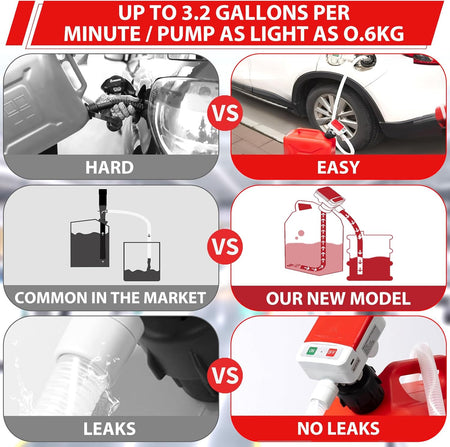   Automatic Fuel Transfer Pump with Auto-Stop and 51'' Extra Long Hose