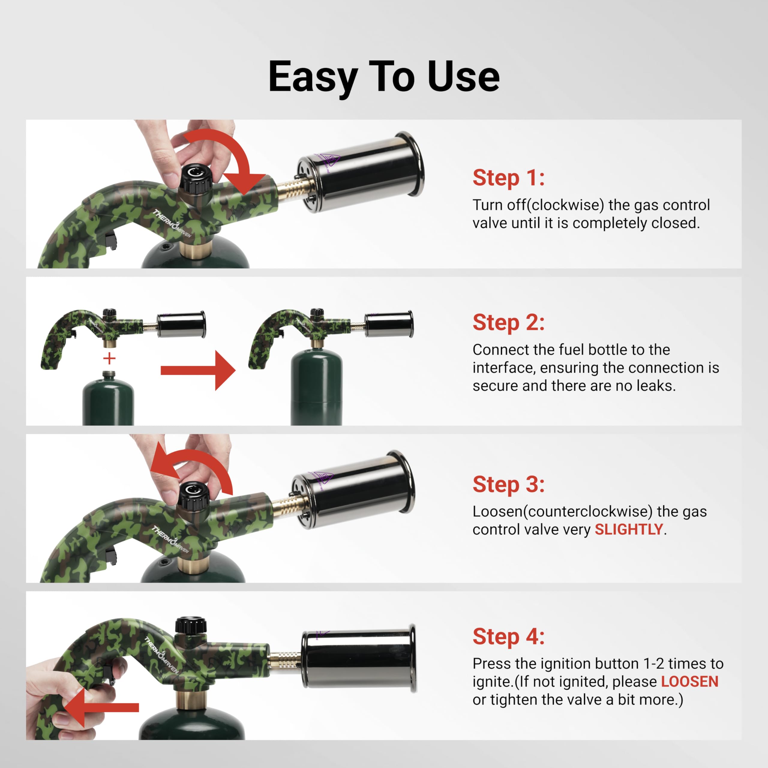 gas torch adjustable regulator