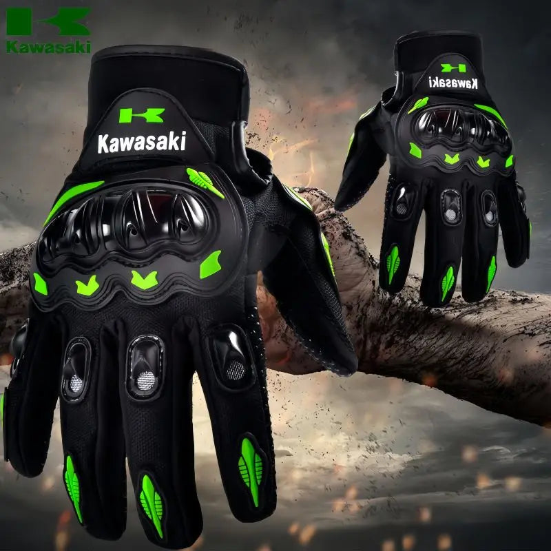   Kawasaki Full Finger Motorcycle Gloves