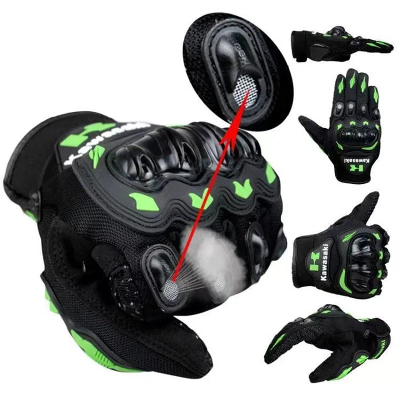   Kawasaki Full Finger Motorcycle Gloves