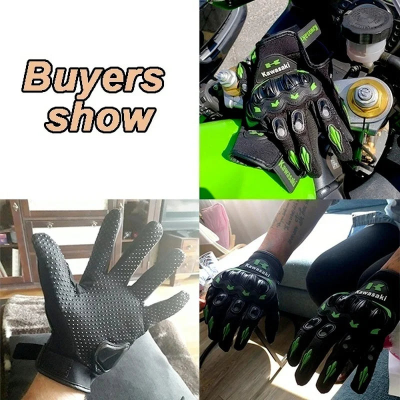   Kawasaki Full Finger Motorcycle Gloves