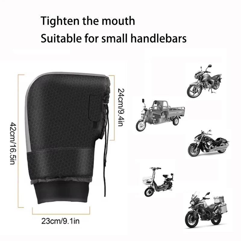   Electric Motorcycle Handlebar Cover - Winter Warm Waterproof
