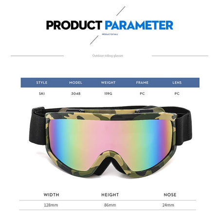   Large Frame Ski Goggles with Colorful Lens