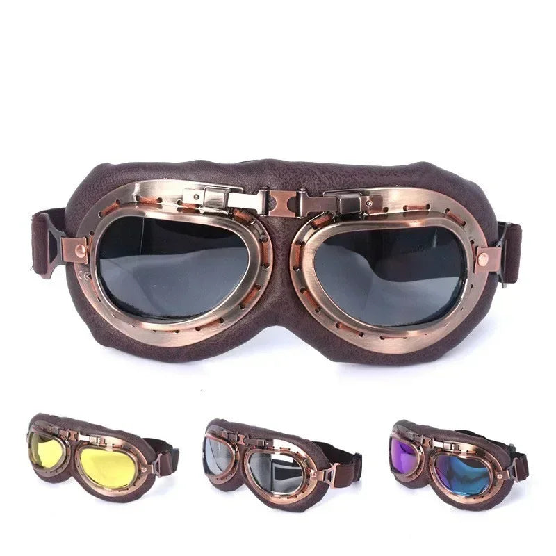   Retro Motorcycle Goggles - Vintage Moto Classic Goggles