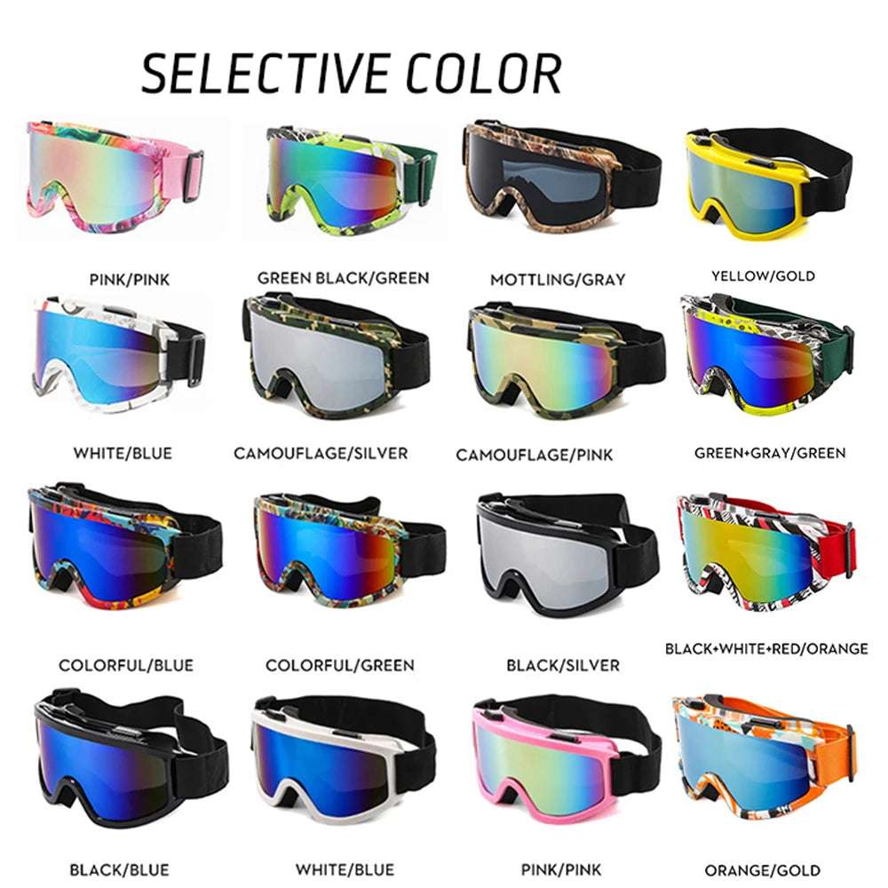   Large Frame Ski Goggles with Colorful Lens