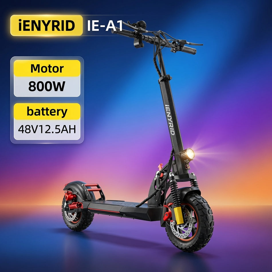 iENYRID IE-A1 800W Electric Mountain Scooter – 10" Fat Tires, 48V 12.5Ah Battery