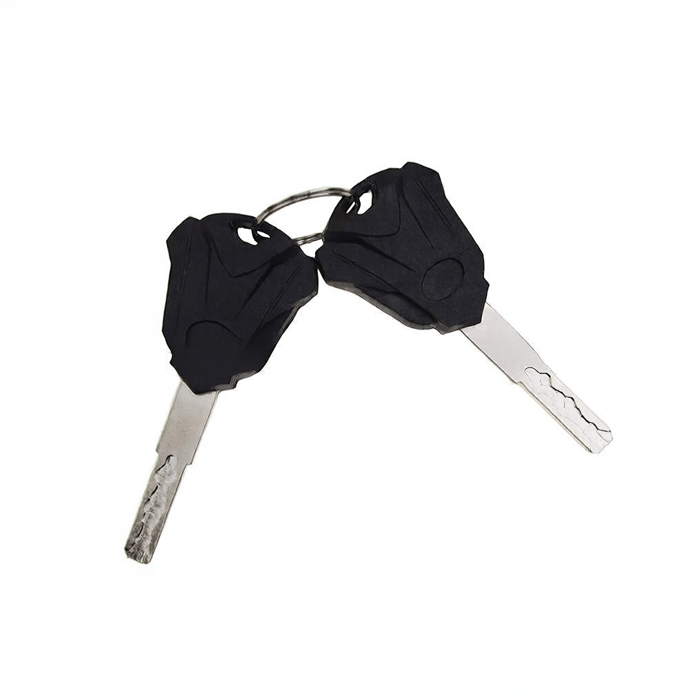 Ignition switch key set for gy6 gas bikes, featuring durable keys for electric start compatibility.