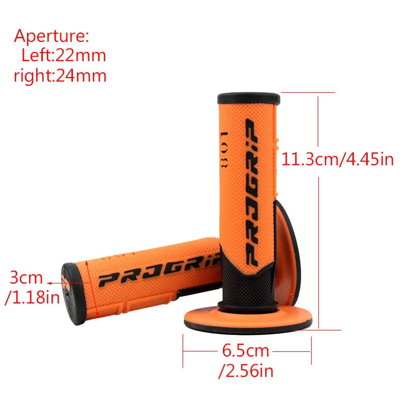   7/8" 24mm Motorcycle Grips for KTM & YAMAHA - Universal Gel Rubber Handles in 6 Colors