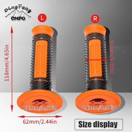   Universal 7/8" 22mm Motorcycle Handlebar Grip - Gel Rubber Hand Grips for KTM Duke & More