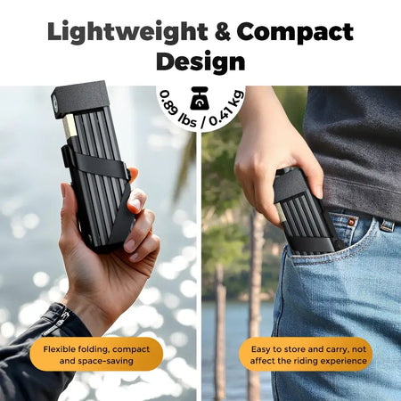heavy duty bicycle folding lock with silicone strap durable anti theft bike accessory