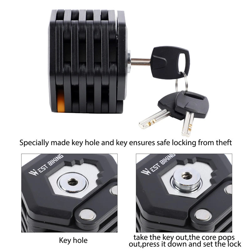 heavy duty foldable cycle lock steel build
