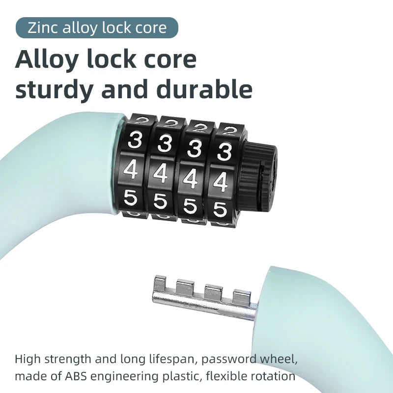 heavy duty steel cable lock for bicycle safety