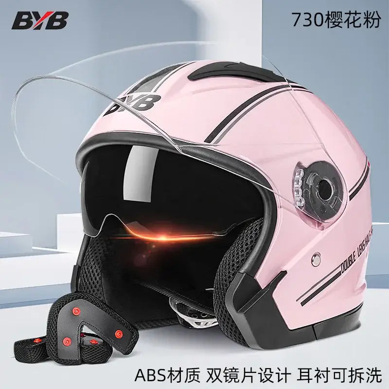   Motorcycle Open Face Helmet for Men and Women