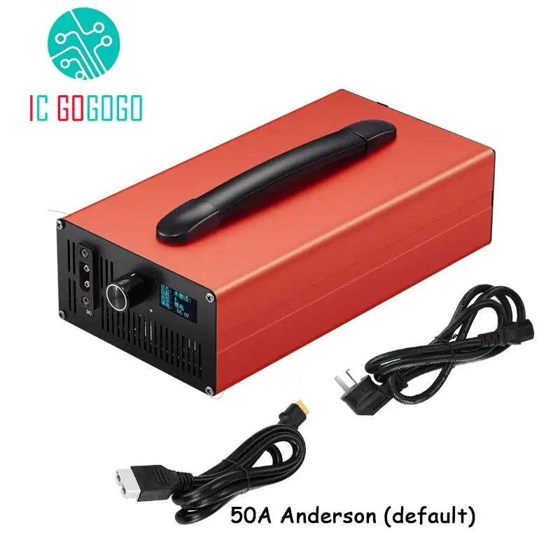 Adjustable High-Power Smart Charger 36V-84V 3A-30A for Li-ion & LiFePO4 with 50A Anderson connector