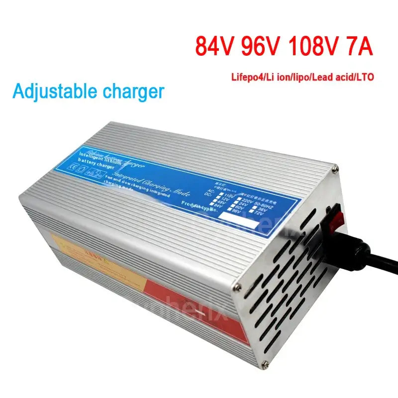 High-Power Smart Charger 84V 96V 108V Series 10A-12A Fast Charger for 18650 Li-ion & LiFePO4 Batteries