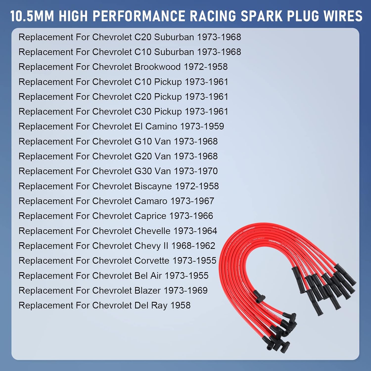   JDMSPEED New HEI Spark Plug Wires Set for SBC BBC 350 383 400 454 V8