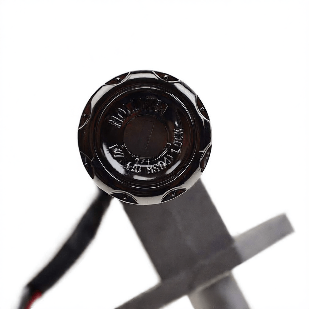 Ignition switch key set for gy6 gas bikes showing the top view of the ignition component.