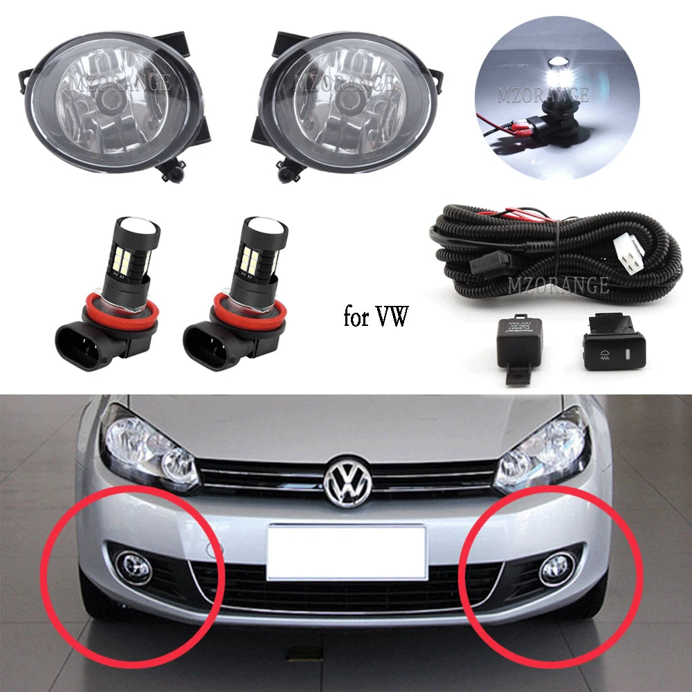   LED Fog Lights for VW Jetta 6 MK6, Golf 6 MK6, Caddy, Touran, and Tiguan