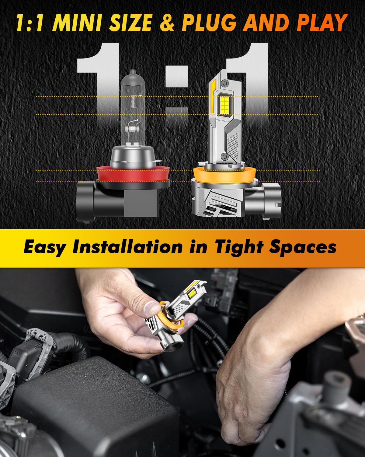   D1S Xenon HID Headlight Bulbs - 400% Enhanced Brightness, 6000K Cool White, Pack of 2