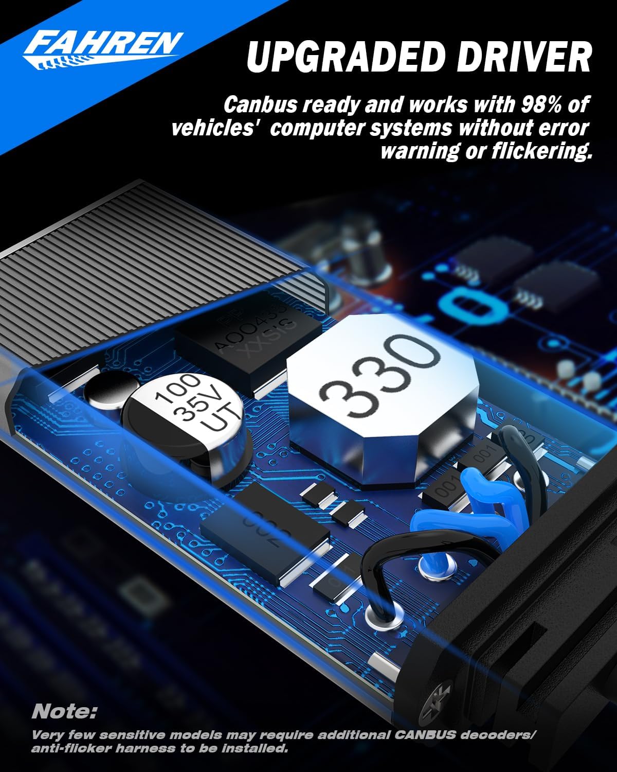   FAHREN H11/H9/H8 Light Bulb - 46000LM Super Bright, 6500K Cool White Fog Light Bulbs, CANbus Ready, Pack of 2