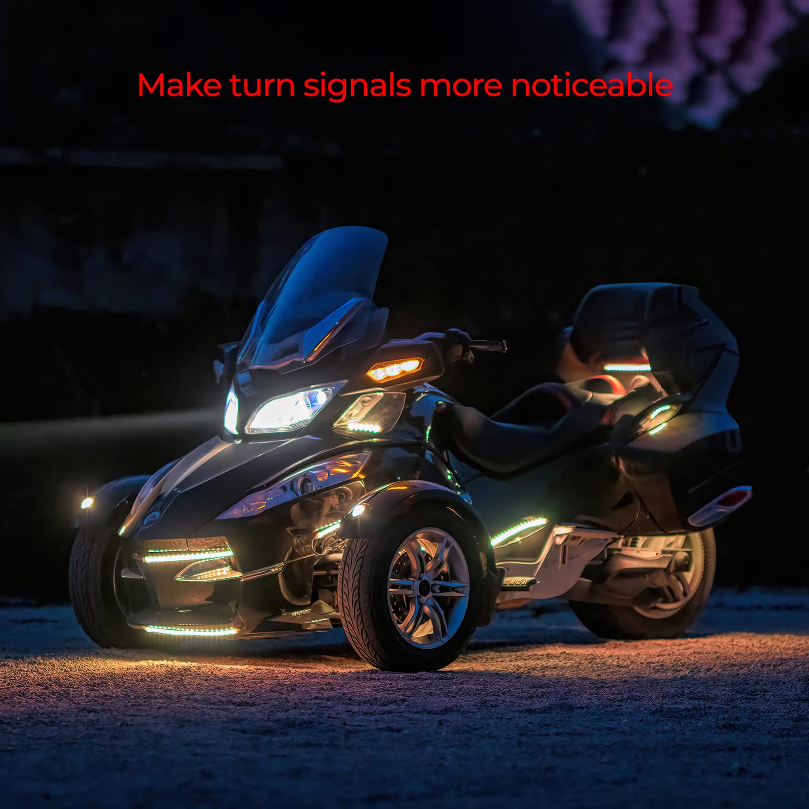   DITRIO 12pcs Underglow RGB LED Strip Light Kit for Motorcycles, Golf Carts, and ATVs