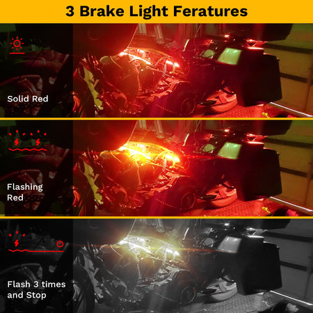   DITRIO 12pcs Underglow RGB LED Strip Light Kit for Motorcycles, Golf Carts, and ATVs