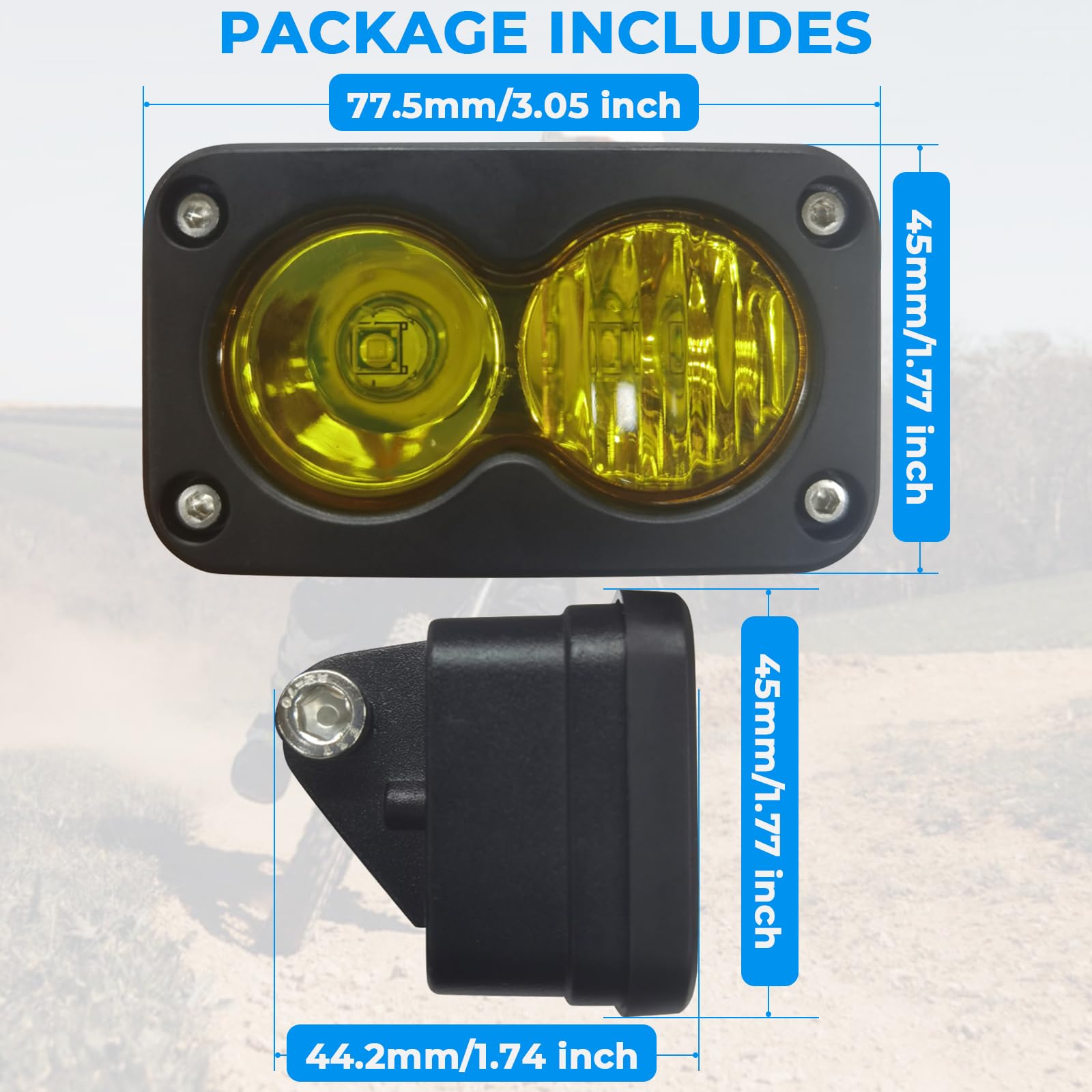   Dirtbike Headlight Kit for Sur-Ron Segway X260 & Talaria Sting R MX4 - LED Yellow Light Bar with Blue Switch