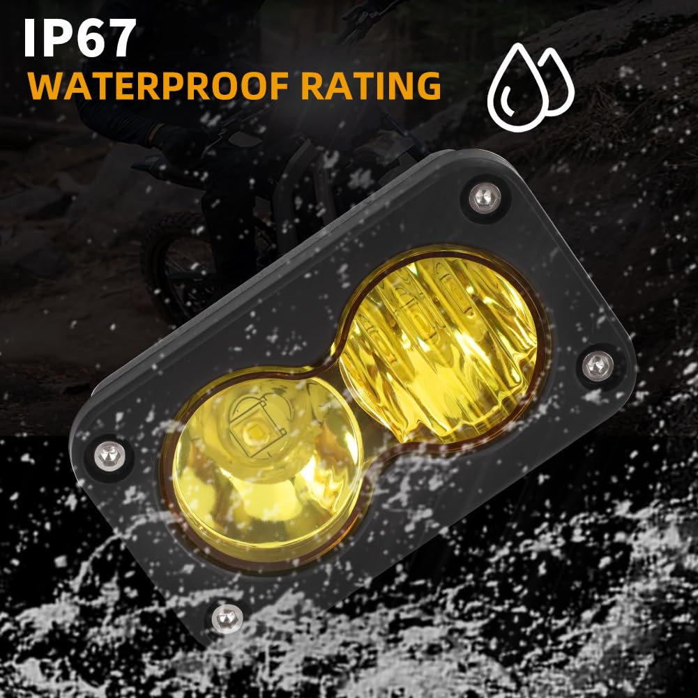   Dirtbike Headlight Kit for Sur-Ron Segway X260 & Talaria Sting R MX4 - LED Yellow Light Bar with Blue Switch