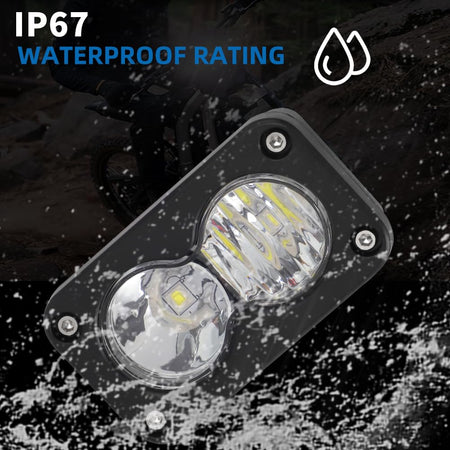   Dirtbike Headlight Kit for Sur-Ron Segway X260 & Talaria Sting R MX4 - LED Yellow Light Bar with Blue Switch