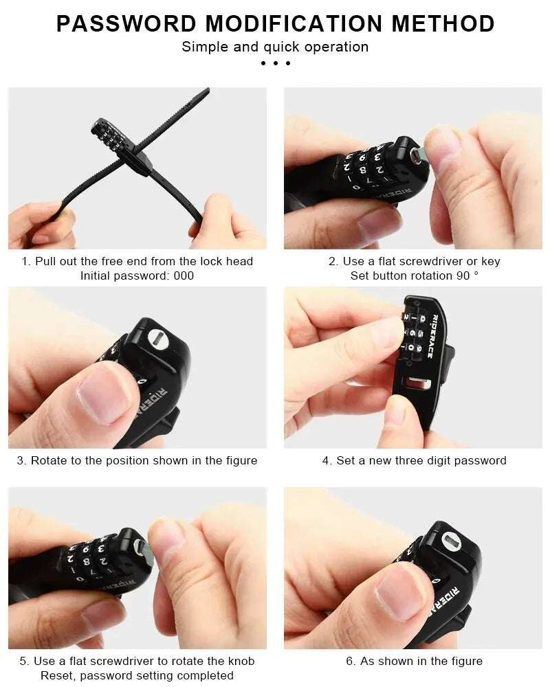 lightweight combination lock for cycling safety