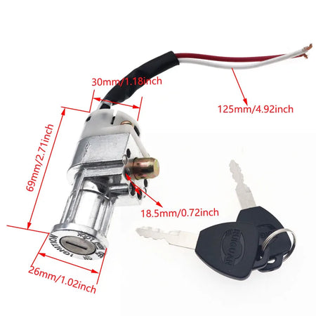   Battery Mini Lock with 2 Keys for Motorcycle, Electric Bicycle, E-Bike & Scooter – Durable Security