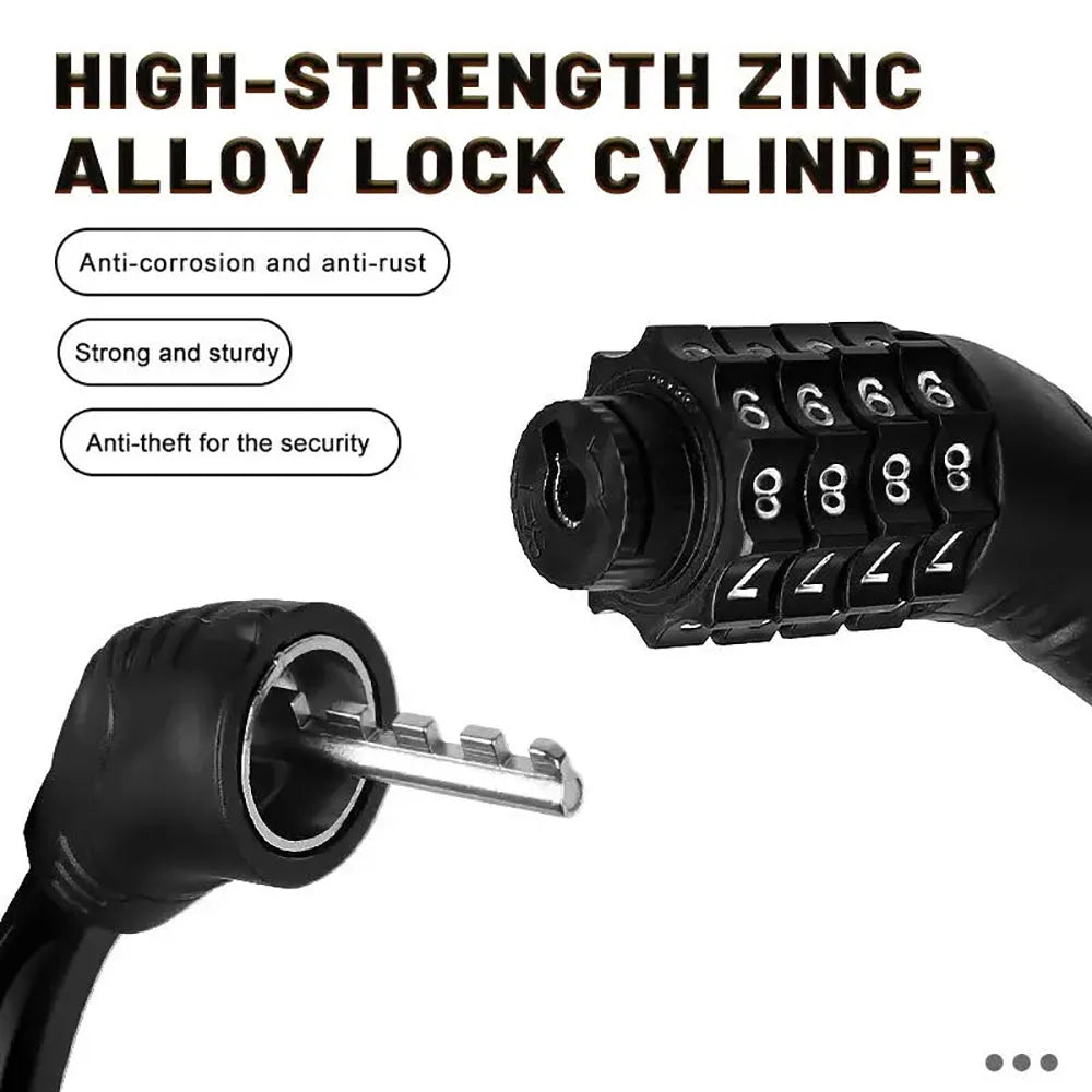   4-Digit Digital Anti-Theft Bicycle Cable Lock