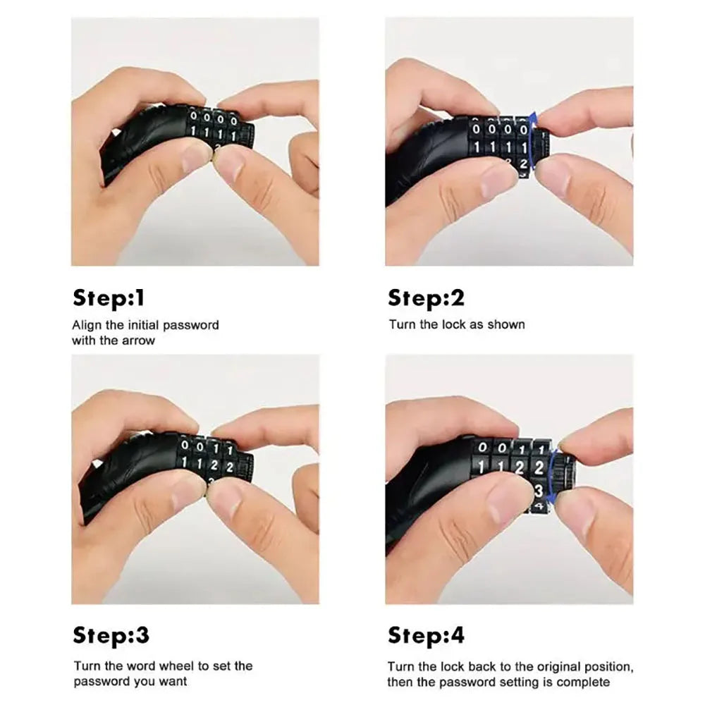   4-Digit Digital Anti-Theft Bicycle Cable Lock
