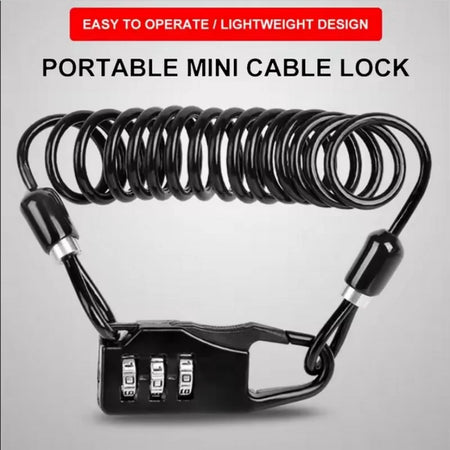   Multifunctional Helmet Lock - Portable Password Cable Lock