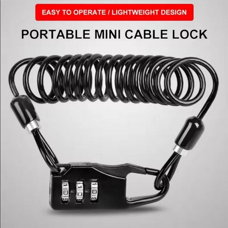   Multifunctional Helmet Lock - Portable Password Cable Lock