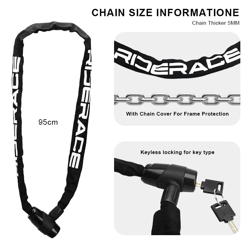   RIDERACE Bicycle Chain Lock