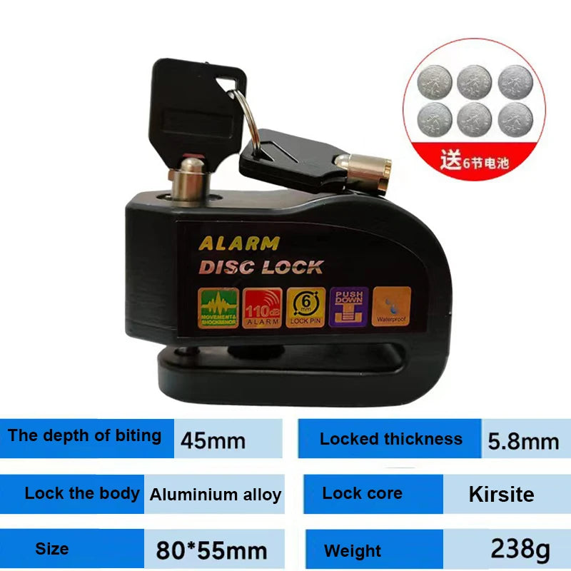   Motorcycle Bicycle Lock Alarm Padlock