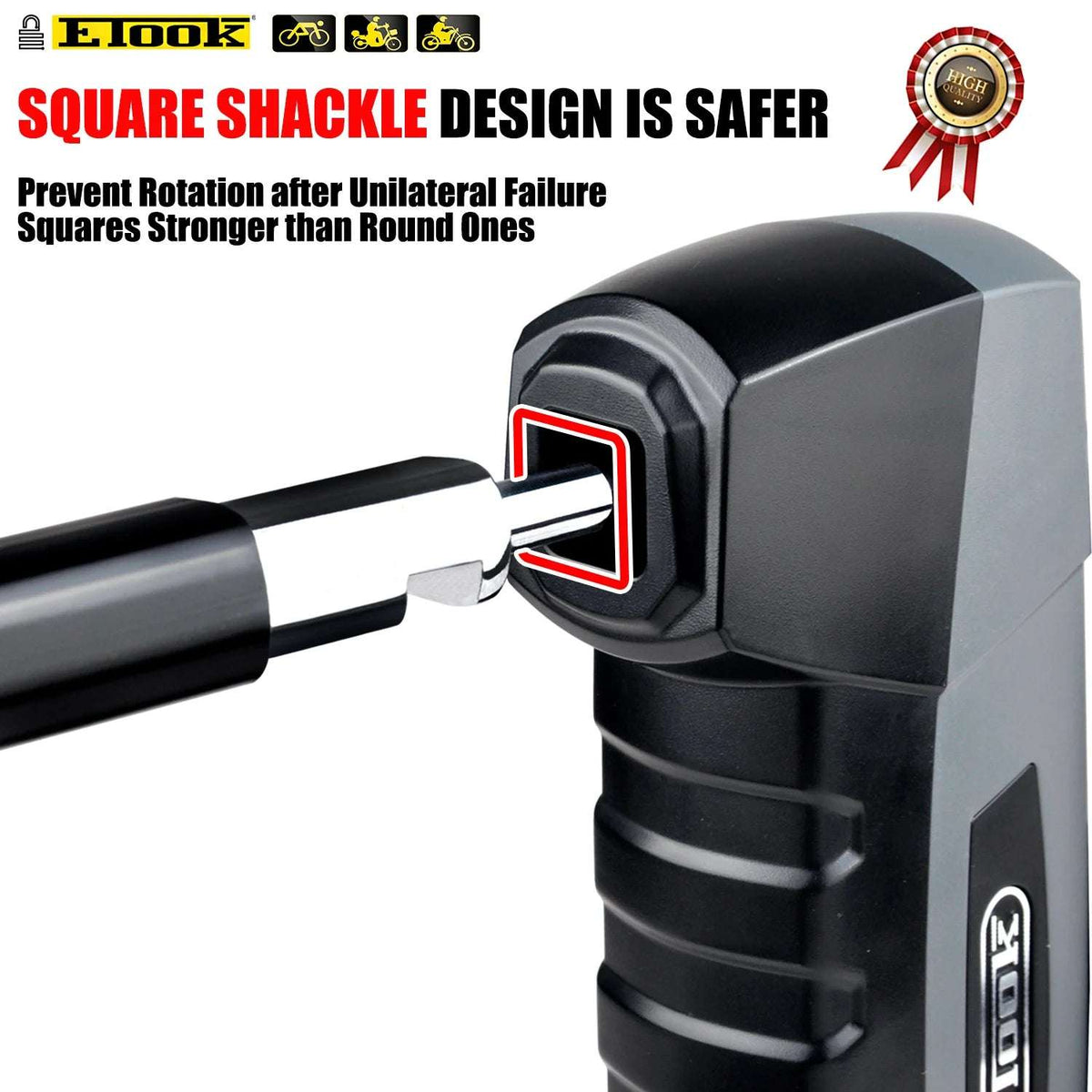   ETOOK Heavy Duty U Lock for Bicycle and Motorcycle