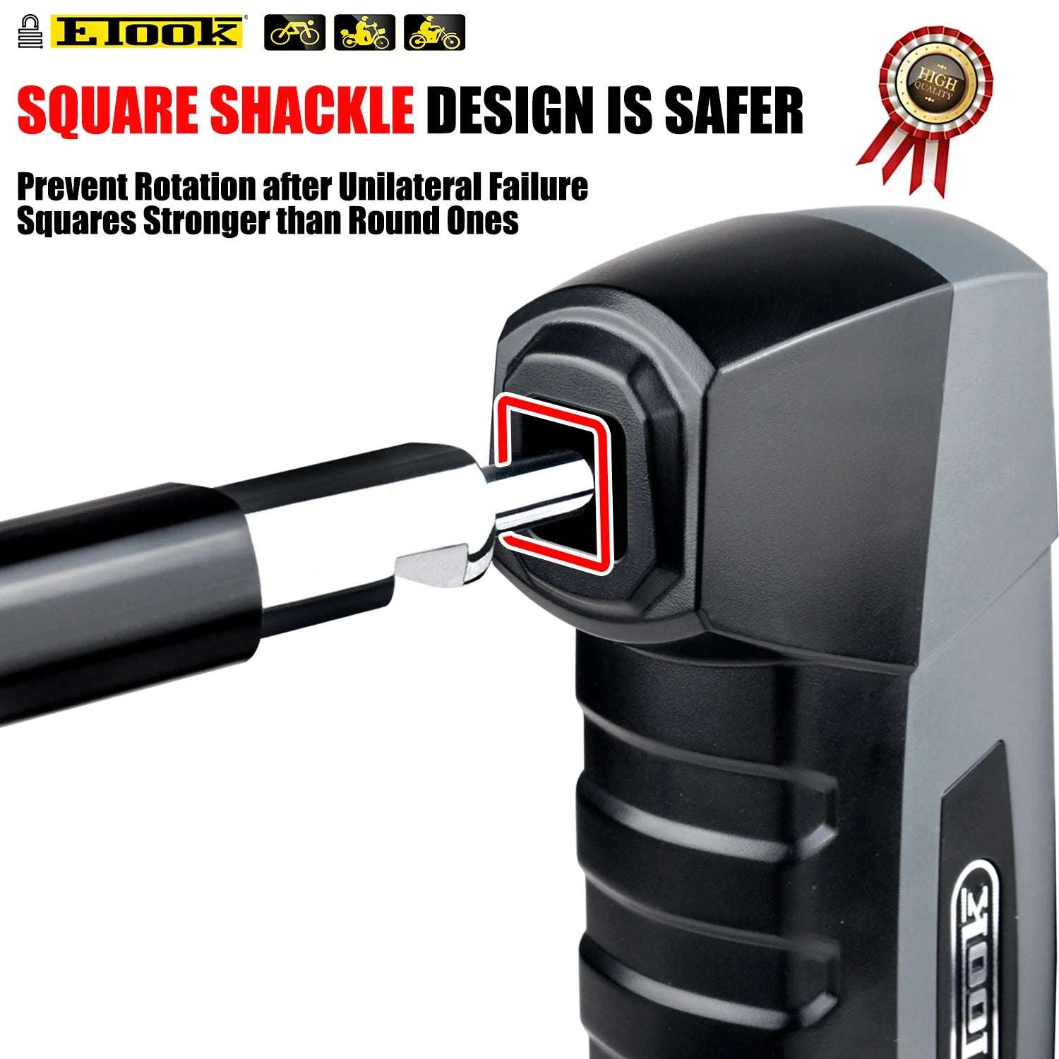   ETOOK Heavy Duty U Lock for Bicycle and Motorcycle
