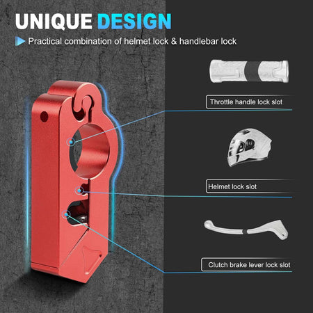   Motorcycle Handlebar and Helmet Lock Combo