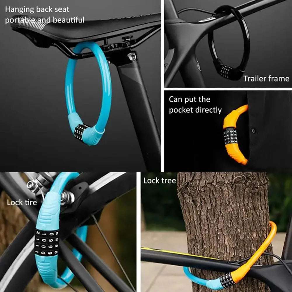   4-Digit Digital Anti-Theft Bicycle Cable Lock
