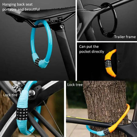   4-Digit Digital Anti-Theft Bicycle Cable Lock
