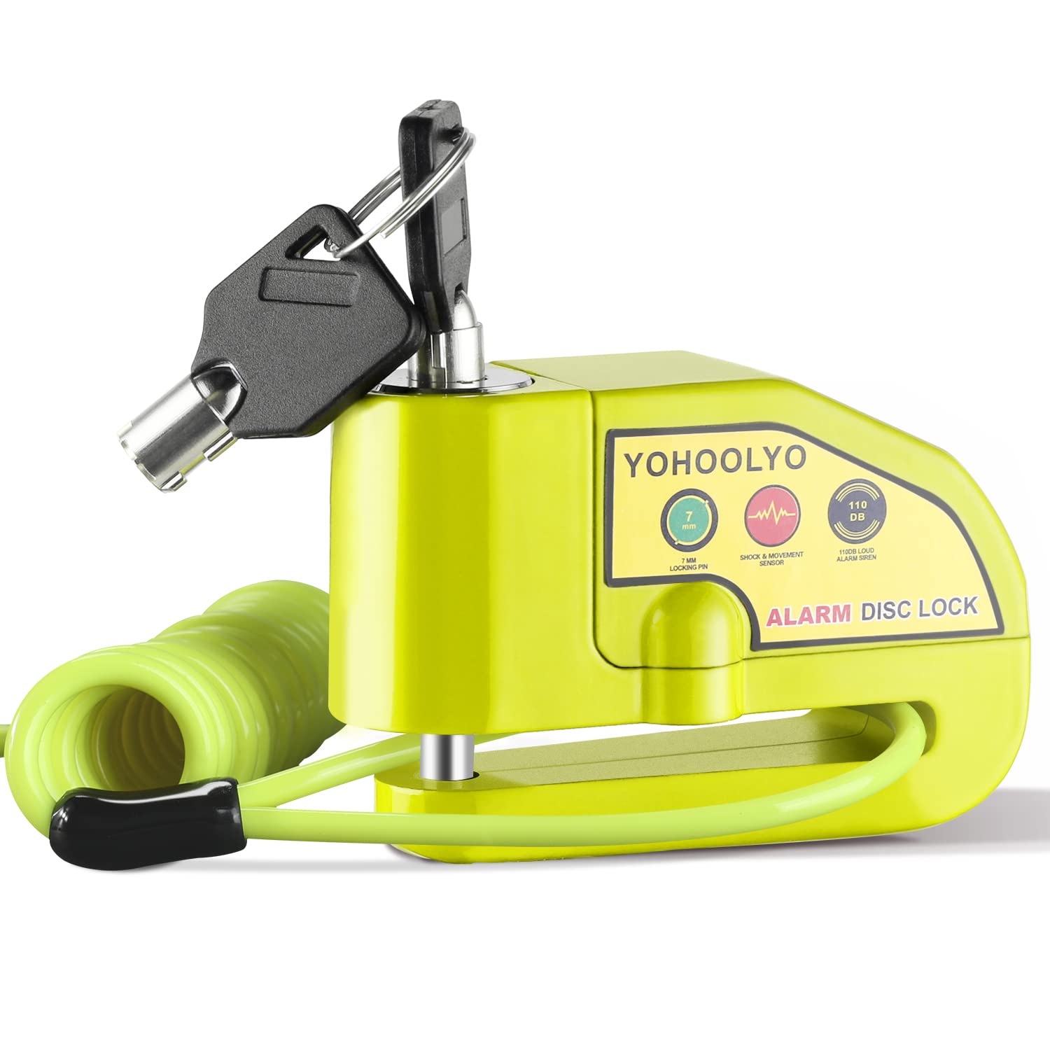   YOHOOLYO Alarm Disc Lock - Motorcycle Disc Brake Lock with Anti-Theft Alert