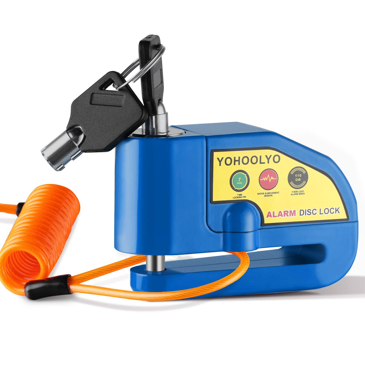   YOHOOLYO Alarm Disc Lock - Motorcycle Disc Brake Lock with Anti-Theft Alert