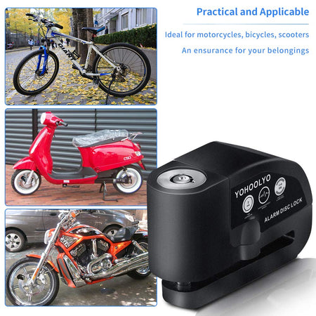   YOHOOLYO Alarm Disc Lock - Motorcycle Disc Brake Lock with Anti-Theft Alert